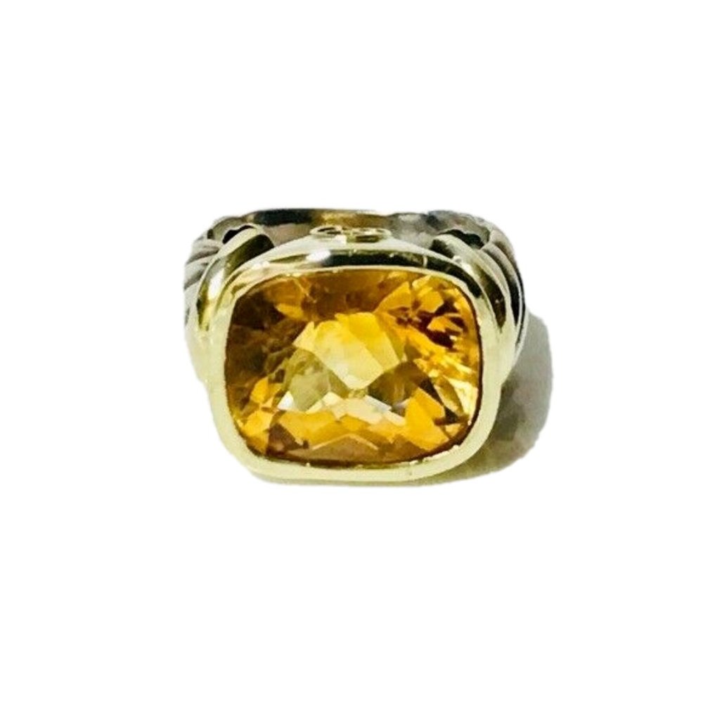 David Yurman Sterling 14k Citrine Noblesse Ring